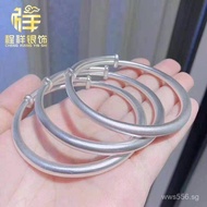 Engraved Silver Bracelet Gift Pure Silver Push-Pull Solid Fashion Bracelet Ancient Silver Jewelry999