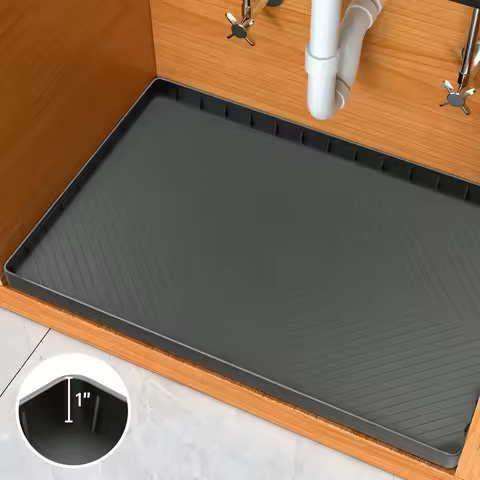 Under Sink Silicone Mat, Waterproof Kitchen Sink Mats Protectors 27.9"x22" Under Sink Cabinet Organi