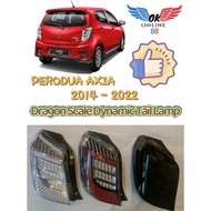 PERODUA AXIA 2014-2022 Dragon Scale Light Bar Tail Lamp With Running Signal ( Smoke/Albino White/Red