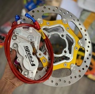 { Combo 4 món } Heo Frando 4pis + Đĩa size 260/267mm mâm 4 lỗ + dây dầu + pát Cnc gắn các dòng xe