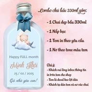 (Receive orders over 8 combos) Full month, first birthday, birthday water bottle stickers