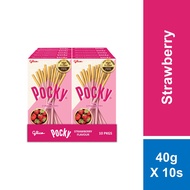 Glico Pocky Strawberry Biscuit Stick 40g x 10s
