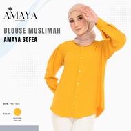 Amaya Boutique – Blouse Muslimah Sesuai Cuaca | Women tops shirt causal formal | Mustard yellow