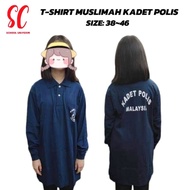 T-SHIRT MUSLIMAH KADET POLIS SIZE:38~46