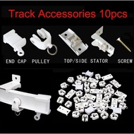 10x Curtain Runner Pulley Metal Screws Side Mounting Bracket Fixed Top Clamping Rail End Cap Sealing Track Rail Accessories  SG9B