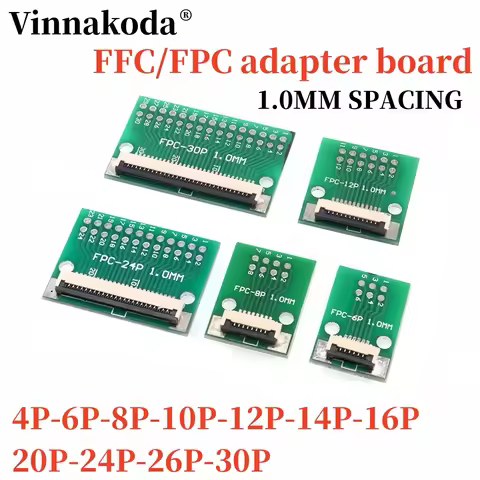 FPC FFC Flexible Cable Adapter Board 1.0mm Pitch Connector SMT to 2.54mm 4P/6P/8P/10P/12P/14P/16P/20