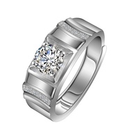 S925 Sterling Silver 1ct 6.5mm Moissanite Adjustable Wedding Rings G-H-I Color Heart Arrows Cut Four