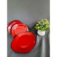 MERAH JAPANESE RAMEN RED PLATE 542 (BUNDLING 6PCS)