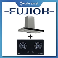 FUJIOH FR-MT1990 90CM CHIMNEY HOOD WITH TOUCH CONTROL + FUJIOH FH-GS6520 SVGL 2 BURNER GLASS GAS HOB