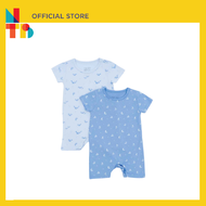 Not Too Big Whaley Bamboo Romper 2 Pack