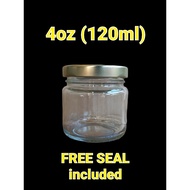 4 oz straight glass jar (120ml) RETAIL