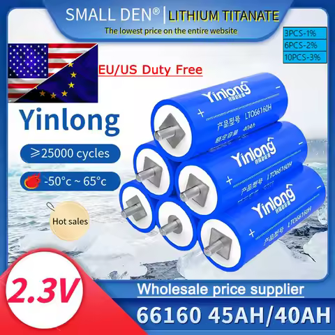6/24/48/64pcs 2.3v 45ah 40ah Yinlong LTO 66160 lithium titanate battery DIY12V 24V 48V solar storage