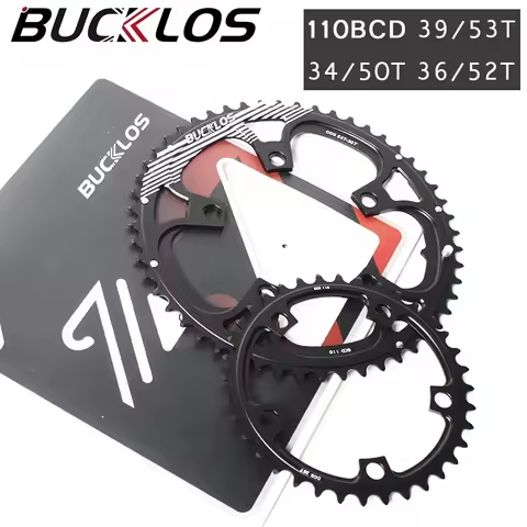 BUCKLOS Road Bike Chainwheel 110BCD Bicycle Chainring 50-34T 52-36T 53-39T 5 Bolts Road Bike Crown f