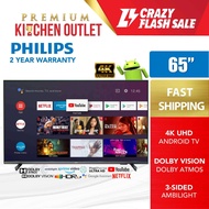 【Own Truck Delivery】Philips 65 Inch 4K UHD Android TV 65PUT7906 | Klang Valley Only | Dolby Vision Atmos 3-Sided Ambilight | Netflix Smart TV | Philips Ambilight TV 65" Philips TV Philips Android TV Philips Smart TV 65 Inch