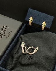（全新正品）APM Monaco 綠眼靈蛇造型耳環 女款氣質時尚耳飾