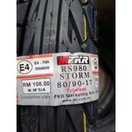 FKR TAYAR RS980 STORM [80/90-17] Tubeless Tyre [LC135 Y125Z LAGENDAZ DASH W125 RG110]