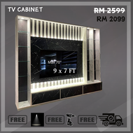 [N Design] 9X7ft Modern TV Cabinet /Wall Mounted Tv Cabinet / Hall Cabinet / Max 80" TV / Kabinet TV