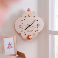 【卡娜赫拉的小動物】P助與粉紅兔兔花花 動態時鐘 木製掛鐘
