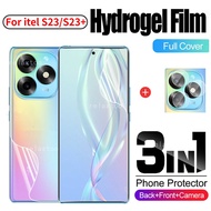 3in1 Front Back Full Cover Protection Hydrogel Film For ItelS25 Itel S25 Ultra S23 S24 Plus S24+ S23