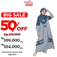 NIBRAS - DIMENSIONS GAMIS ANAK LIGHT BLUE BAJU GAMIS ANAK PEREMPUAN