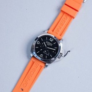 PANERAI - 豪華版 24mm/22mm OEM 橙色 Orange Color 橡膠混合物代用膠帶配精鋼錶扣 (包郵)
