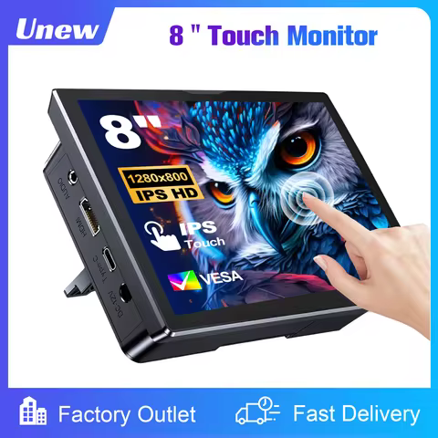 8 inch Touch Monitor 1280x800P 16:10 Widescreen Ratio HDMI Interface for DIY Projects Surveillance D
