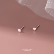 Bông Tai Bạc Nguyên Chất s999 Đính Đá Zircon