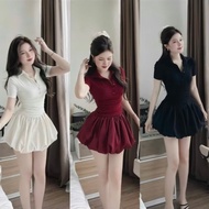 Lovely Tung Bi Collar Dress (with protective pants) Dress Woman