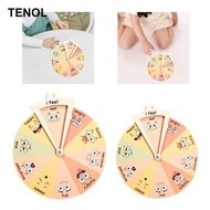 [TENOL] Wooden Kids Emotion Wheel Learn Emotion Through Play Interactive Preschoolers Portable Emoti