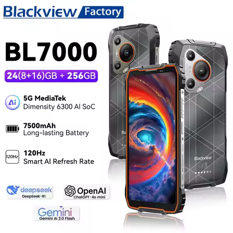 2025 NEW BLACKVIEW BL7000 5G Rugged Smartphone 24(8+16)GB 256GB Cerllphone 6.78" HD+2.4K Display 120