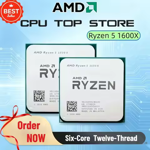 100% Brand New and Original AMD R5 1600X Six-Core Twelve-Thread 3.6 GHz CPU 95W L3=16M Socket AM4 AM