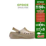 CROCS รองเท้าลำลองผู้หญิง BAYA PLATFORM GLITTER CLOG รุ่น 208459-212 - CHAI