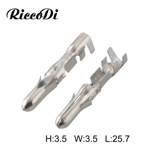 50-200Pcs Brass Tinned Automotive Wire Terminal Car Tyco Male Cable Connector 3.5 MM Pins DJ212A-3.5