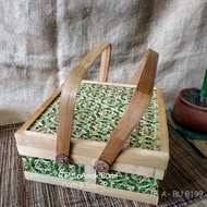 (B199) Keranjang Cangking Bambu Truntum 25cm|Wadah Pakaian|Kotak Hampers|Tempat Kosmetik|Piknik | Ra