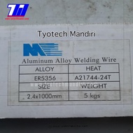 KAWAT LAS TIG ALUMUNIUM ER 5356 2.4MM ALLOY/FILLER 24 MM ER5356 / KG - ABINAYA7