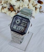 Win Watch Shop นาฬิกา Casio นาฬิกาข้อมือผู้ชาย รุ่น AE-1200WHD-1A สายแสตนเลสสีเงิน - ของแท้ 100% รับประกัน CMG 1 ปีเต็ม