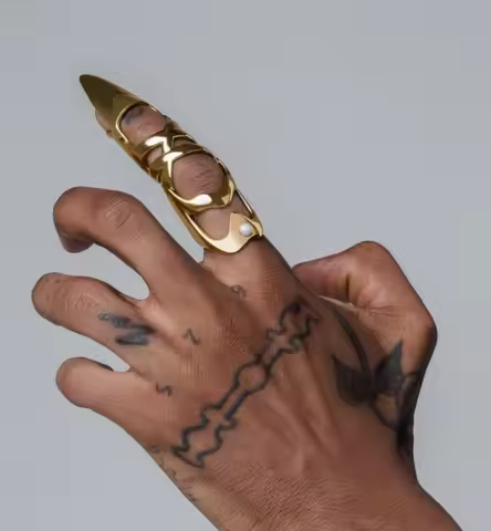 Armor Ring for Men Women Cyberpunk Multilayer Metal Finger Ring Rock Gothic Punk Full Armor Knuckle 
