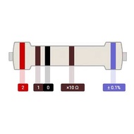 Metal Film Resistor DIP 1/4W Color Ring 0.1% Precision 1.532k/2k/2.1k/2.5k/2.8k/3.3K