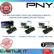 PNY NVIDIA RTX 5080 16GB GDDR7 Triple Fan | ARGB EPIC-X RGB OC | Graphic Card Gaming GPU Ray Tracing