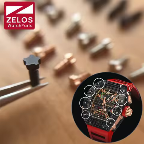8piece/set black PVD/silvery/rose gold 5 prongs RM watch screw for Richard Mille watch bezel RM011 R