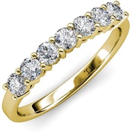 TriJewels Round Lab Grown Diamond 3.5mm 7 Stone Women Wedding Band Stackable (VS2-SI1, F-G) 1.15 ctw