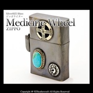銀革手作 日本 good vibrations 復古 黃銅 松石 十字輪 kokopelli  Zippo 打火機
