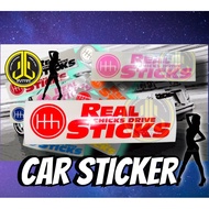 Sticker Real Chicks Drive Stick