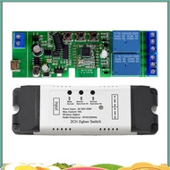 Tuya Zigbee 2CH Smart Relay Switch Sensor AC85-250V Switch Access Control Relay Controller with Shel