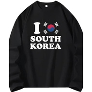 NEW ARRIVAL I LOVE SOUTH KOREA UNISEX XS-5XL LONG SLEEVE T-SHIRT PREMIUM HIGH QUALITY 100%COTTON REA