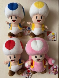 Nintendo Mario All Star Collection Toad Kinopio Plush Toy 瑪利奧蘑菇奇諾比奧公仔（一套4隻）