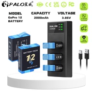 PALO GoPro 12/11/10/9 Battery Charging LED Battery Charger for GoPro Hero 9/Hero 10/Hero 11/Hero 12