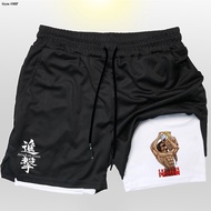 Two Pieces Of Sports Breathable Shorts For Men's Quick Drying Running With Double Layered Straps Inn