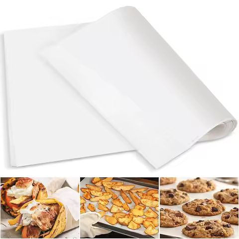 LMETJMA 200Pcs Parchment Paper Sheets Non-Stick Parchment Baking Paper Air Fryer Papers For Steaming