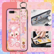 Wristband Lanyard Phone Case For OPPO A7/A5s/AX5S/AX7 Taiwan Cartoon Back Cover Anti-knock Cute Fashion Design Phone Holder